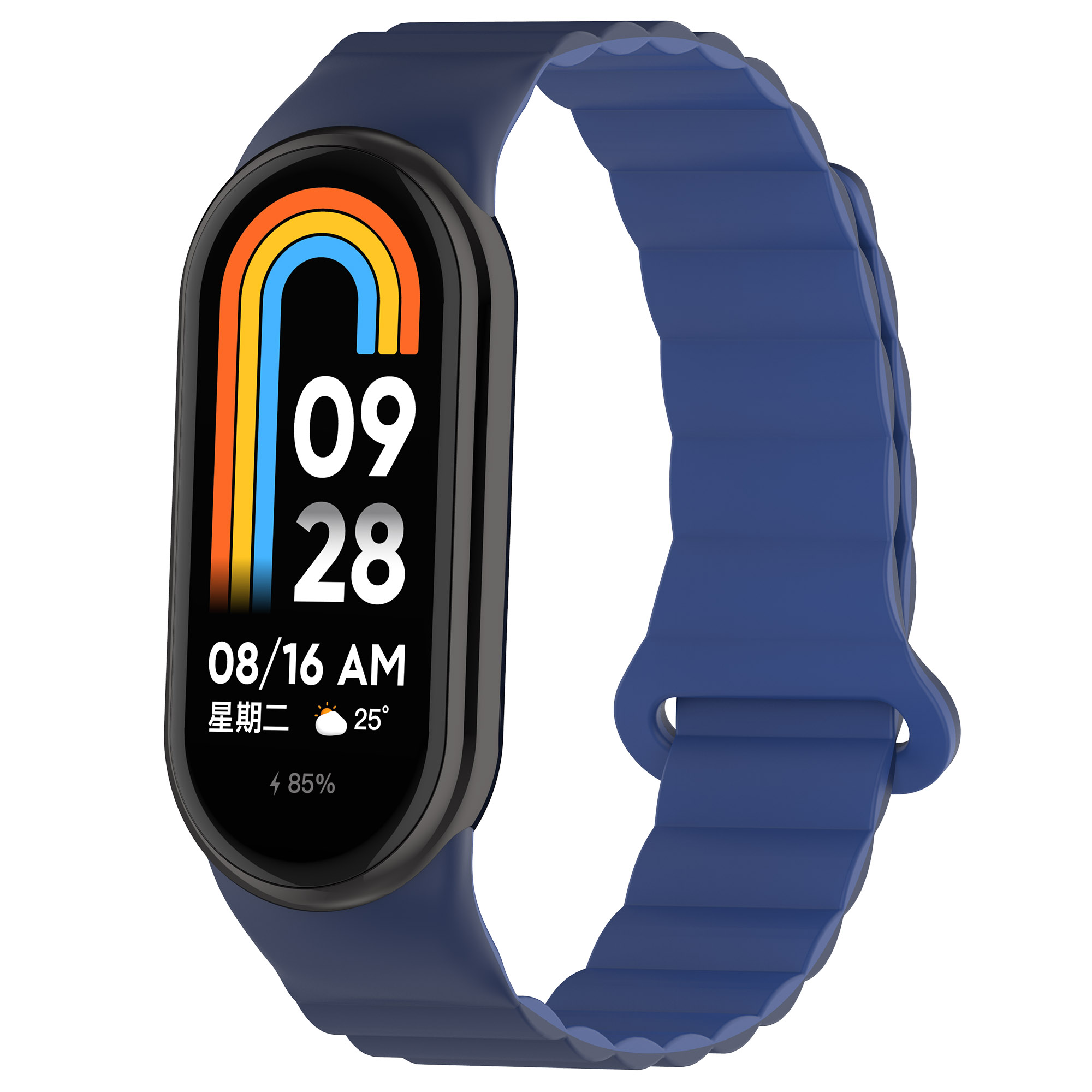 

Силиконовый ремешок для Xiaomi Mi Band 8, с магнитной застежкой,темно-синий - светло-синий, Xiaomi Mi Band 15