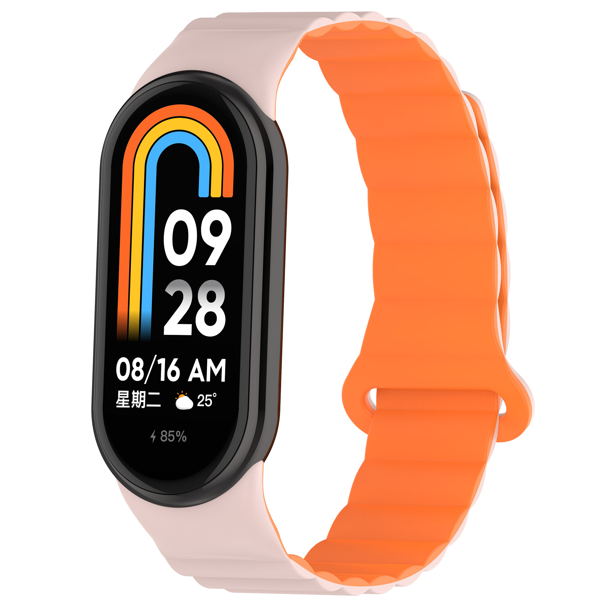 

Силиконовый ремешок для Xiaomi Mi Band 8, с магнитной застежкой, розово-оранжевый, Розовый;оранжевый, Xiaomi Mi Band 14