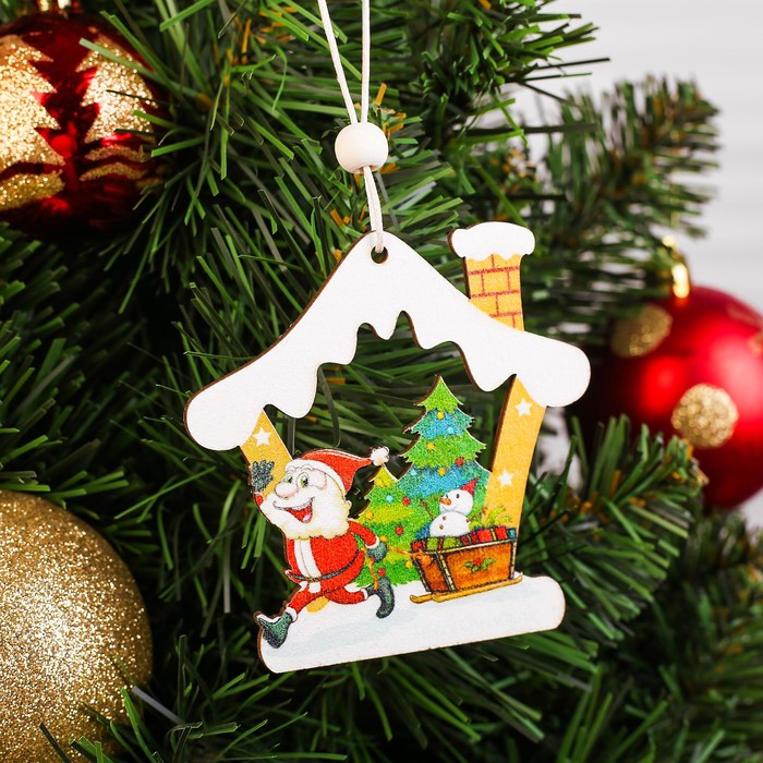 

Новогодняя подвеска Домик МИКС