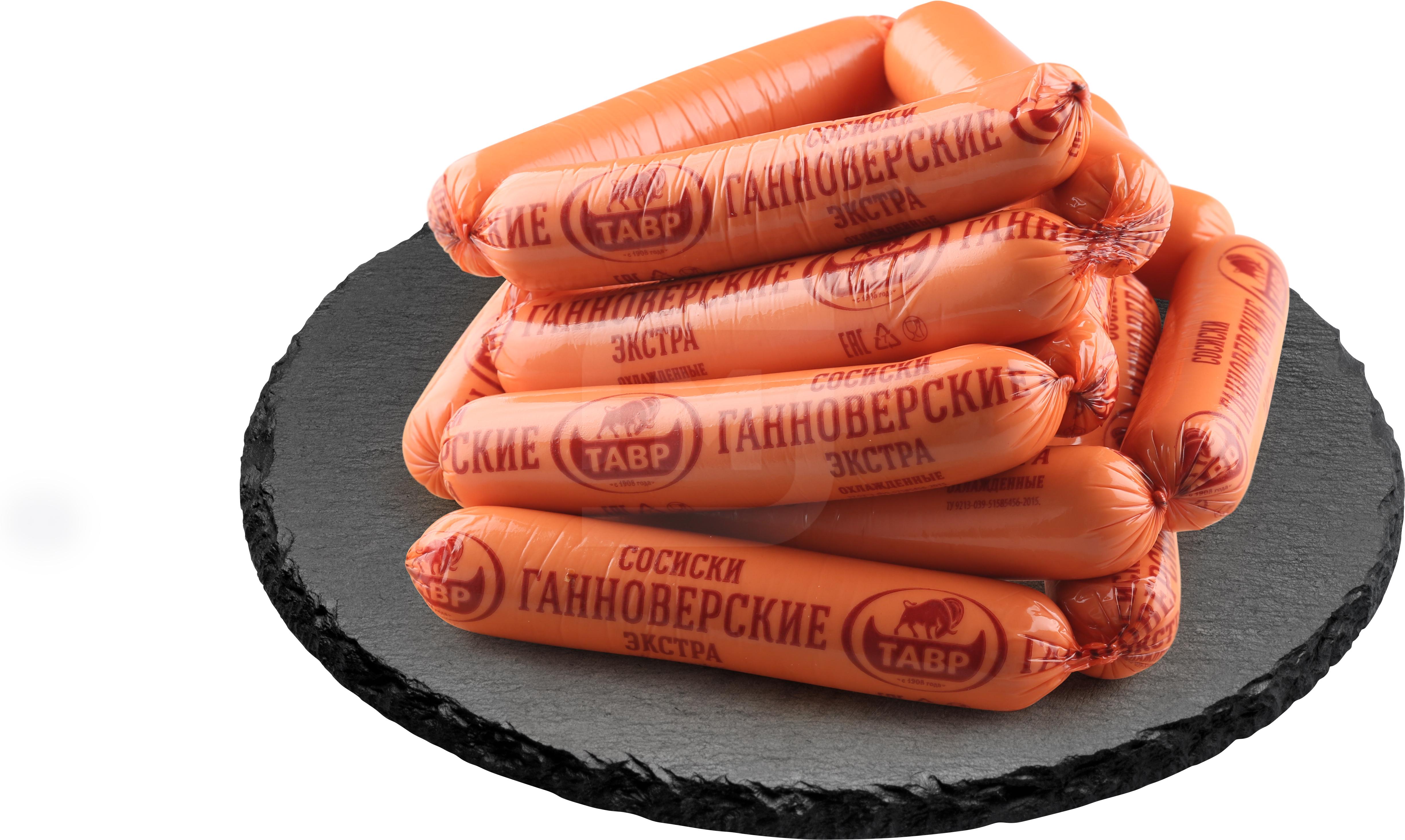 

Сосиски Тавр Ганноверские Экстра вареные 1 кг