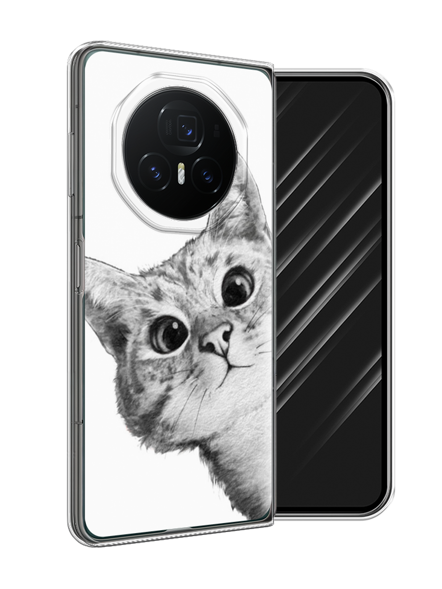 

Чехол Awog на Honor Magic V3 "Кот рисунок черно-белый", Черный, 6125050-1