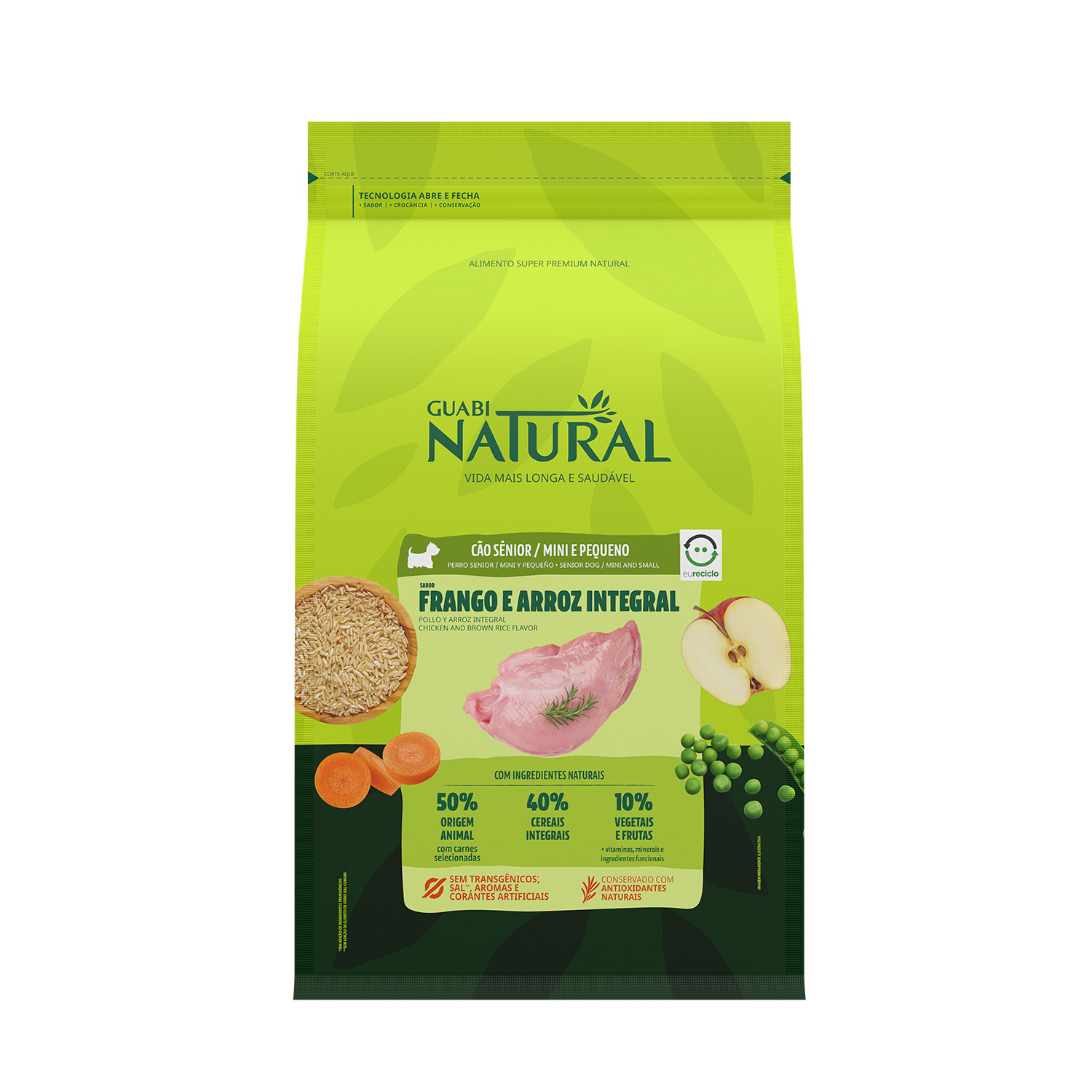 Сухой корм для собак Guabi Natural Dog Senior, для малых пород, цыпленок, рис, 2,5 кг