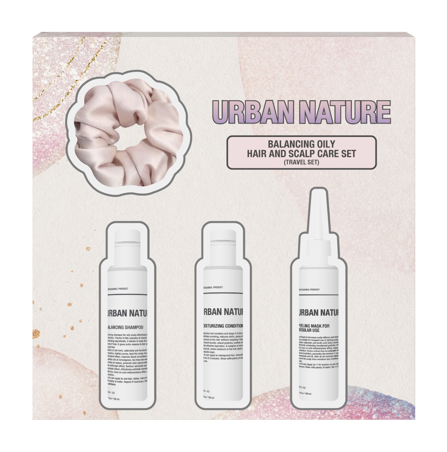 Набор для ухода за волосами URBAN NATURE Balancing Oily против жирности, 550 г urban nature набор для ухода за волосами mini kit pure blonde platinum