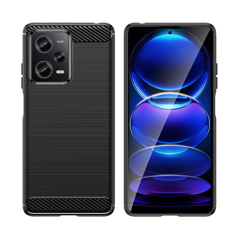 Чехол-бампер MyPads Carbon из силикона для Xiaomi Redmi Note 12 Pro + Plus