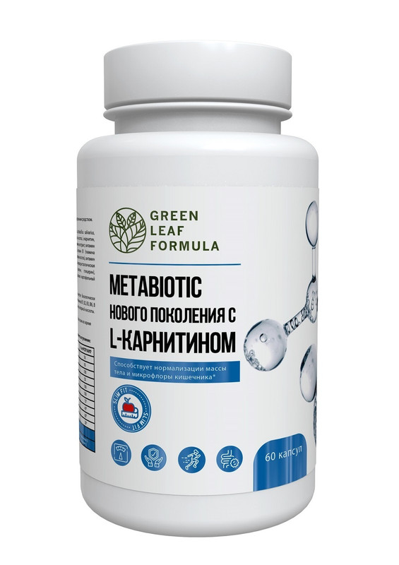 фото Метабиотик комплекс metabiotic green leaf formula с l-карнитином капсулы 60 шт.