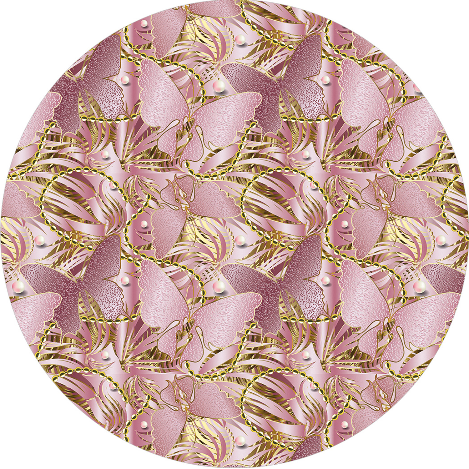 Парео женское JoyArty Золотистые бабочки розовое, 150x150 см