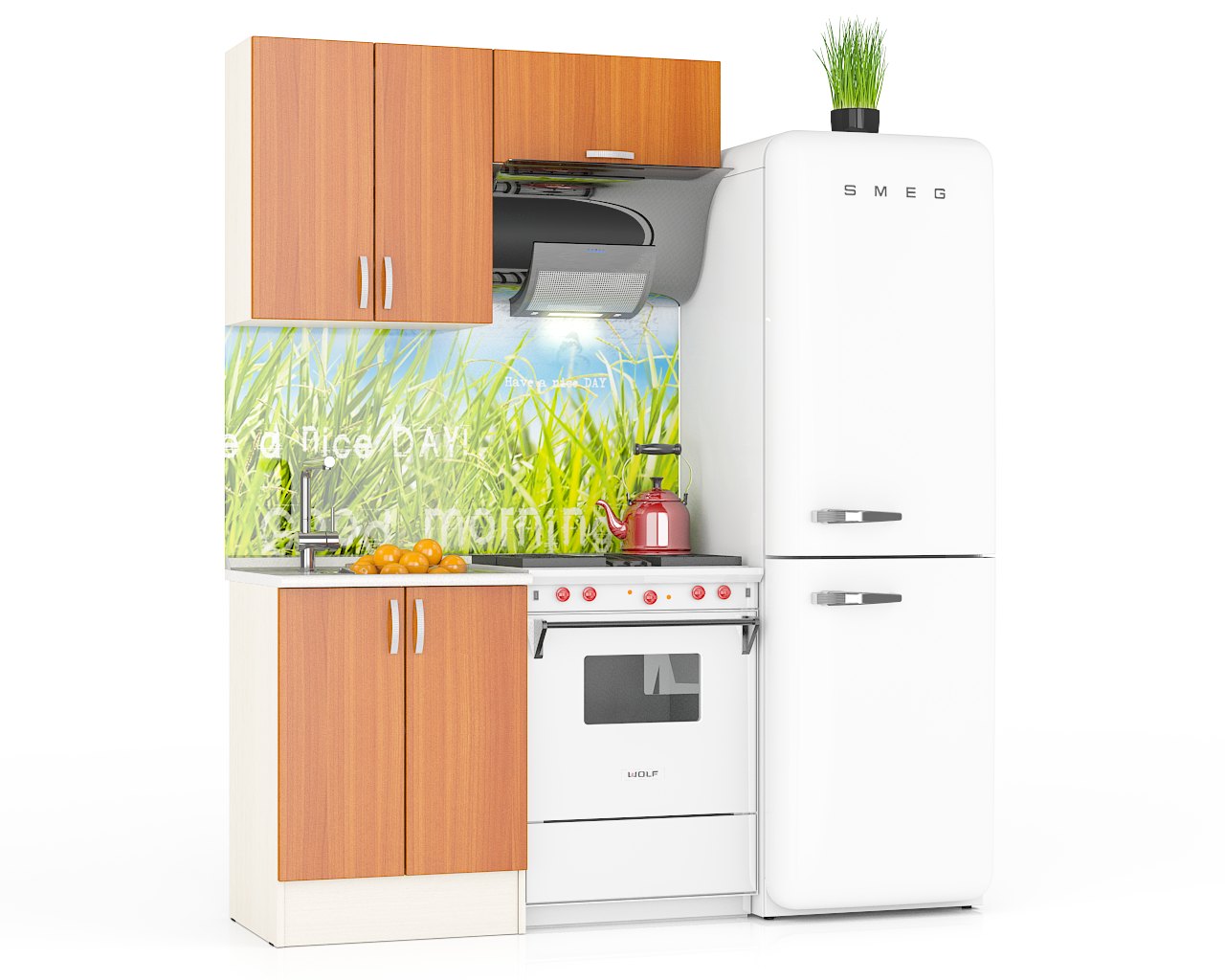 

Кухня Мебельный Двор Мери 02 дуб/вишня, 120х60х212 см, К02