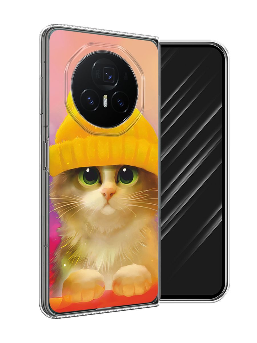 

Чехол Awog на Honor Magic V3 "Котенок в желтой шапке", Желтый, 6125050-1