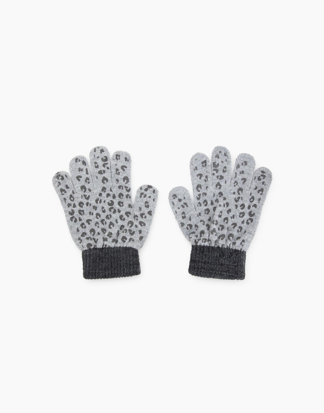 Перчатки с принтом для девочки Gloria Jeans GAS010620 черный/серый 2-5л/0