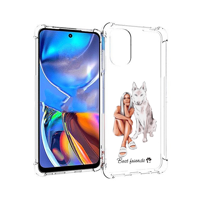 

Чехол MyPads Лучшие-друзья для Motorola Moto E32, Прозрачный, Tocco