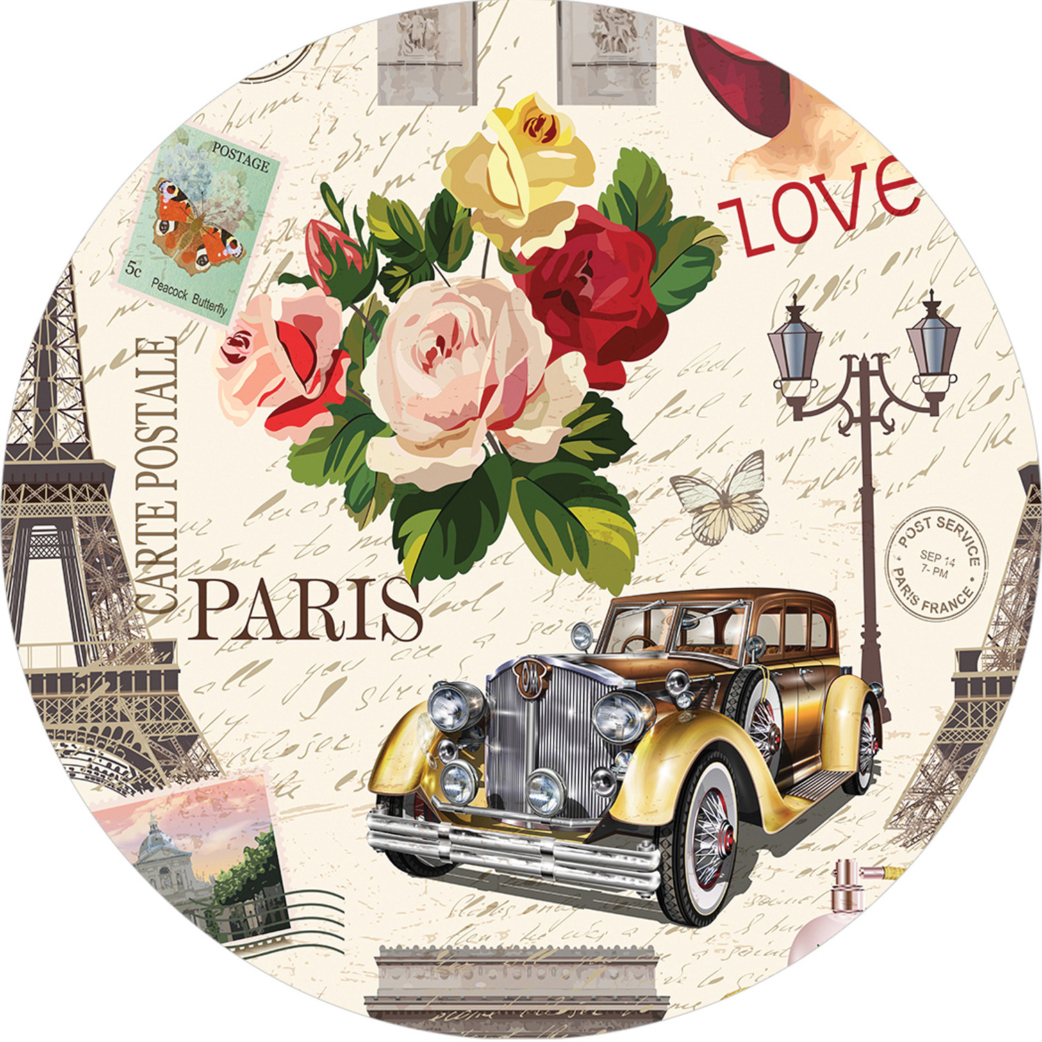 

Парео женское JoyArty Love Paris бежевое, 150x150 см, Love Paris