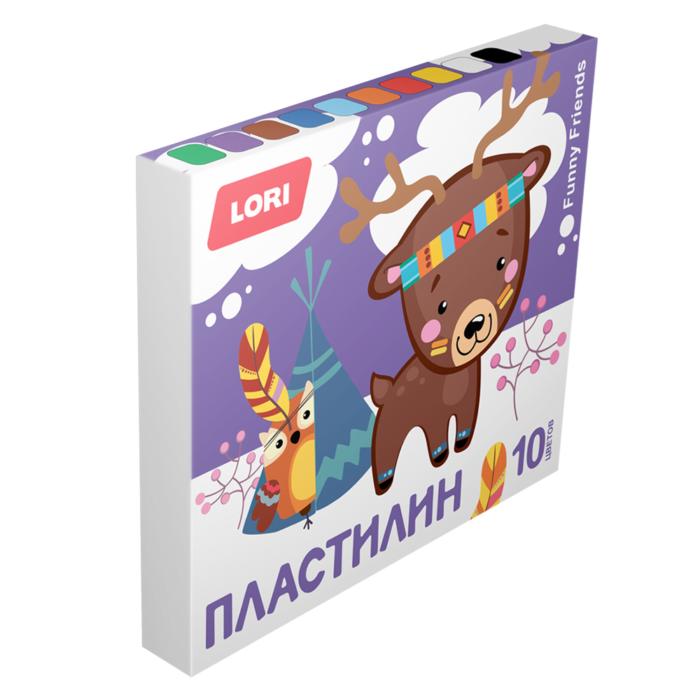 

LORI Пластилин FUNNY FRIENDS, 10 цветов, по 15 гр., без европодвеса, Пластилин