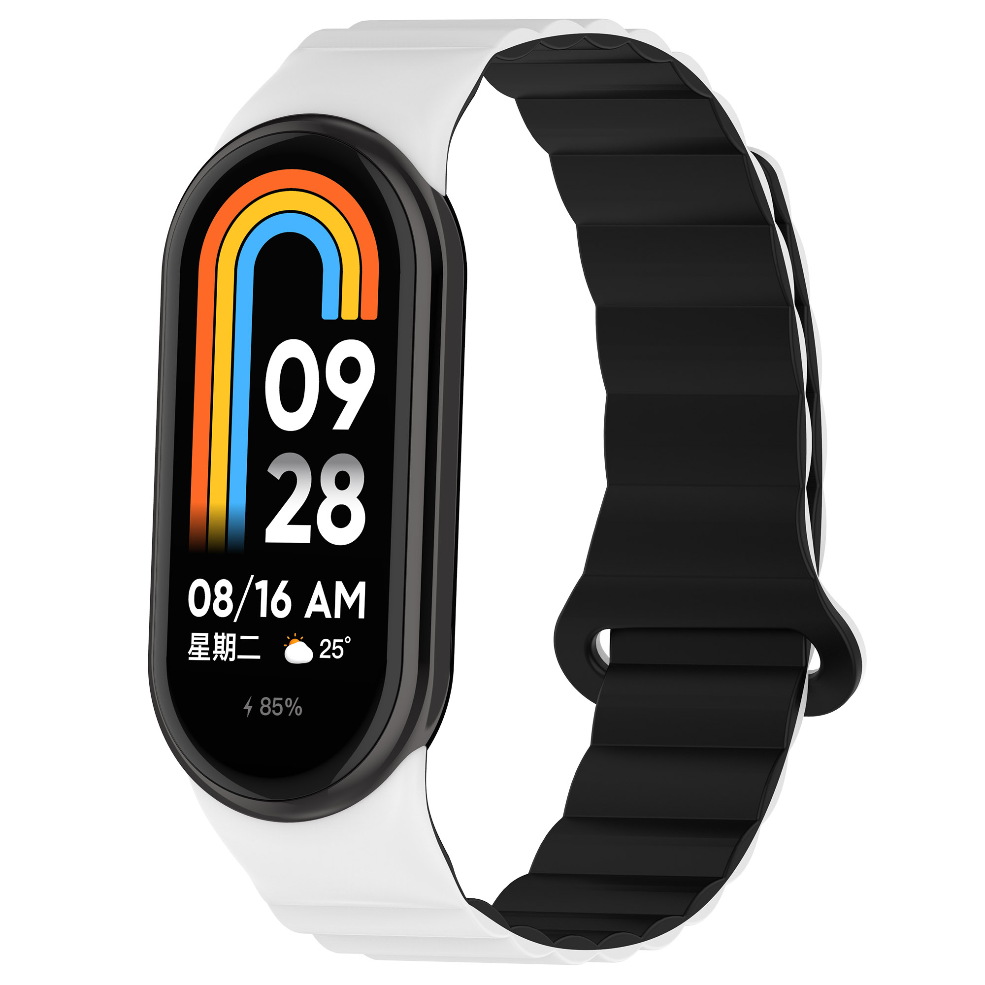 

Силиконовый ремешок для Xiaomi Mi Band 8, с магнитной застежкой, черно-белый, Черный;белый, Xiaomi Mi Band 11