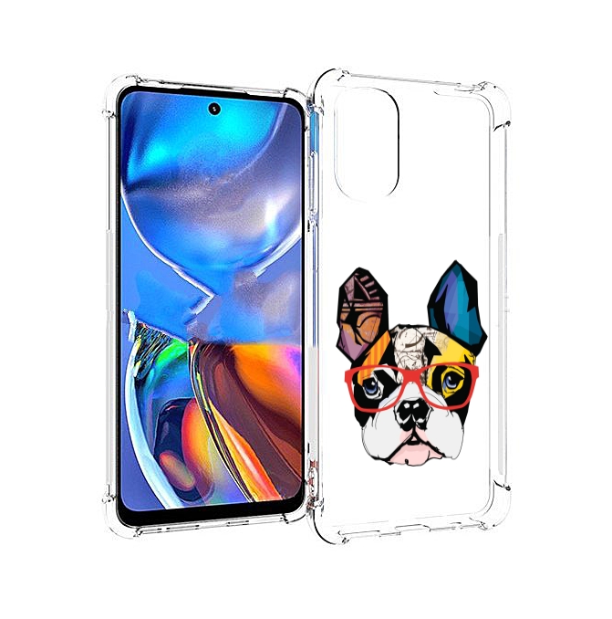 

Чехол MyPads Мопс-в-очках для Motorola Moto E32, Прозрачный, Tocco