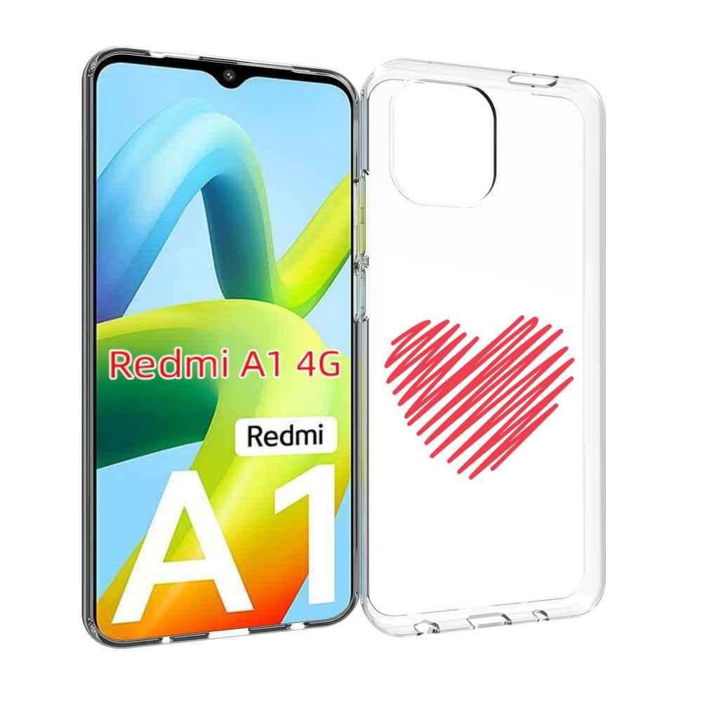 

Чехол Mypads Сердечко-Одной-Линией Для Xiaomi Redmi A1, Прозрачный, Tocco