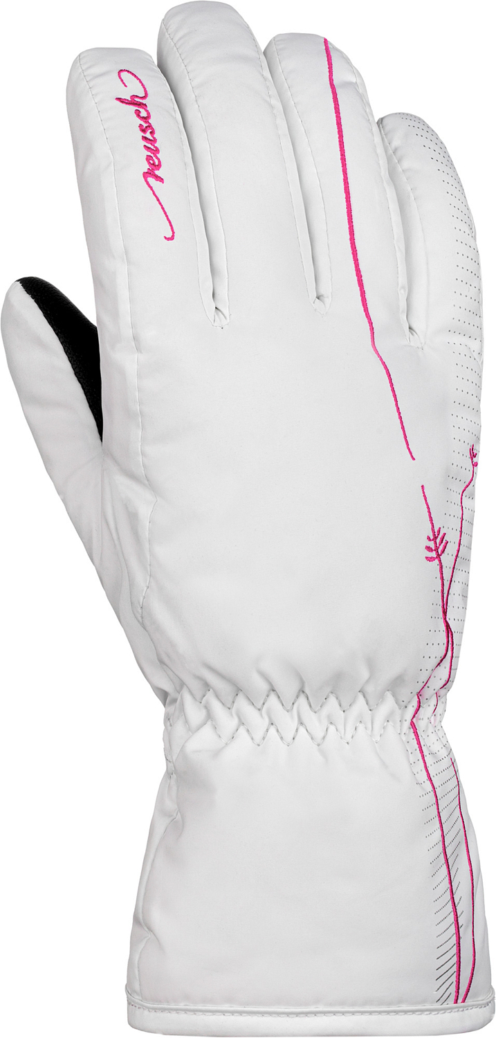 

Перчатки Reusch Yana White/Pink Glo (Inch (Дюйм, Белый;розовый, Yana