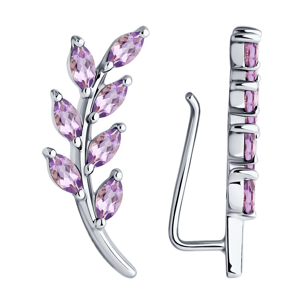 

Серьги из серебра Diamant 94-320-02642-2, аметист, 94-320-02642-2