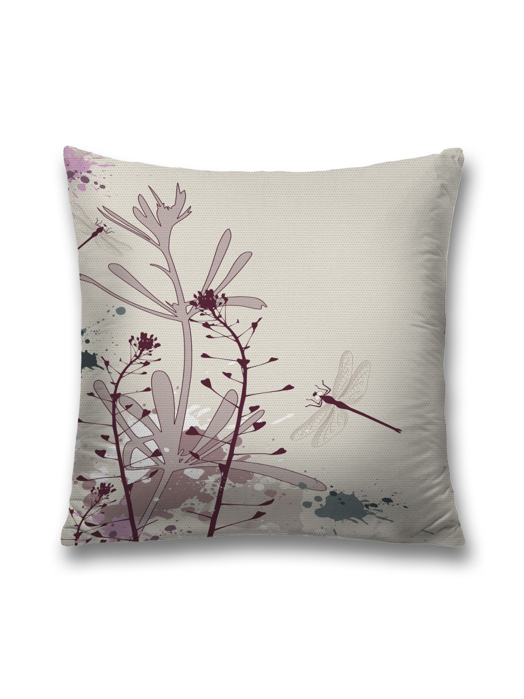 

Наволочка декоративная JoyArty "Стрекозы на лугу" на молнии, 45x45 см, Бежевый