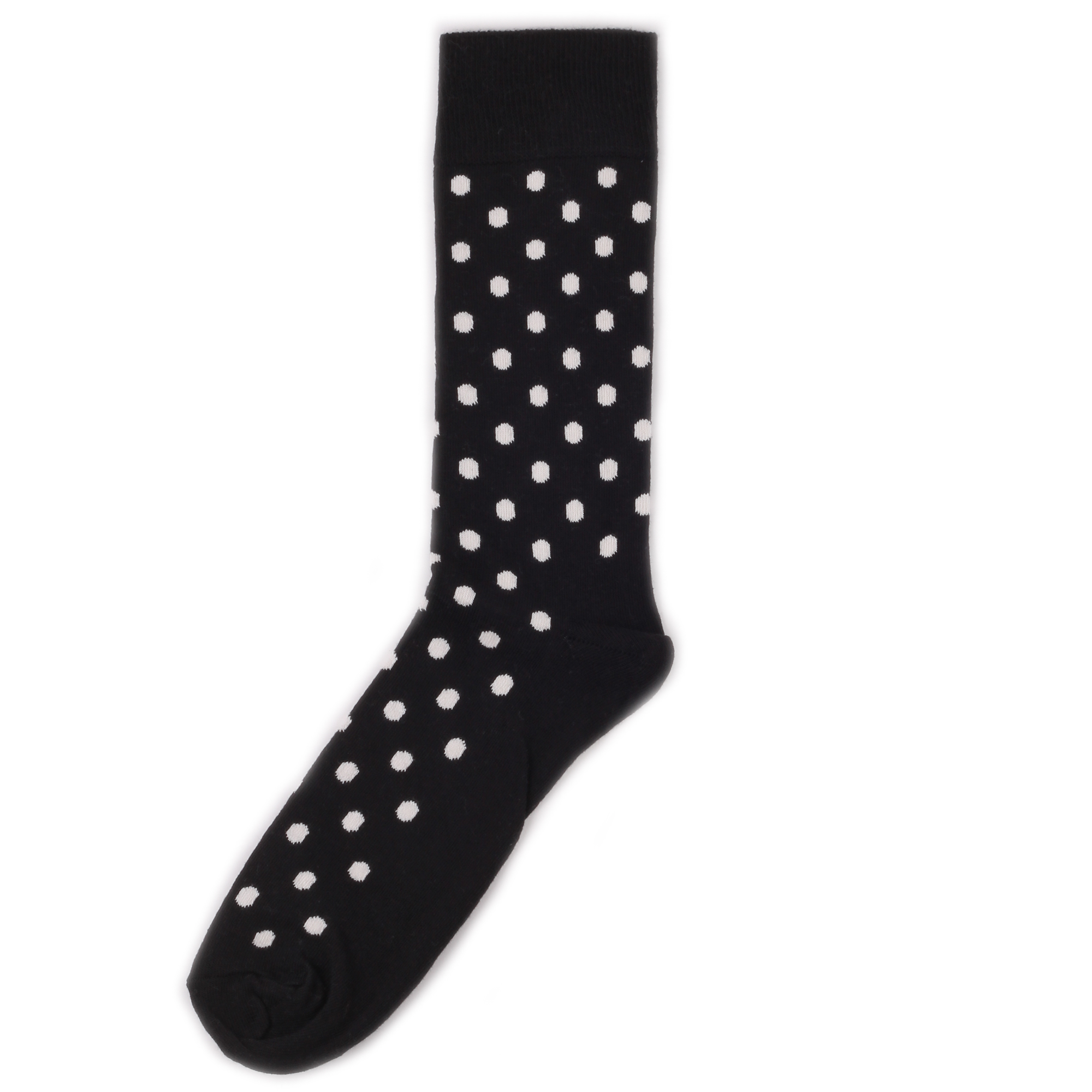 фото Носки унисекс happy socks polka dot черные 41-46