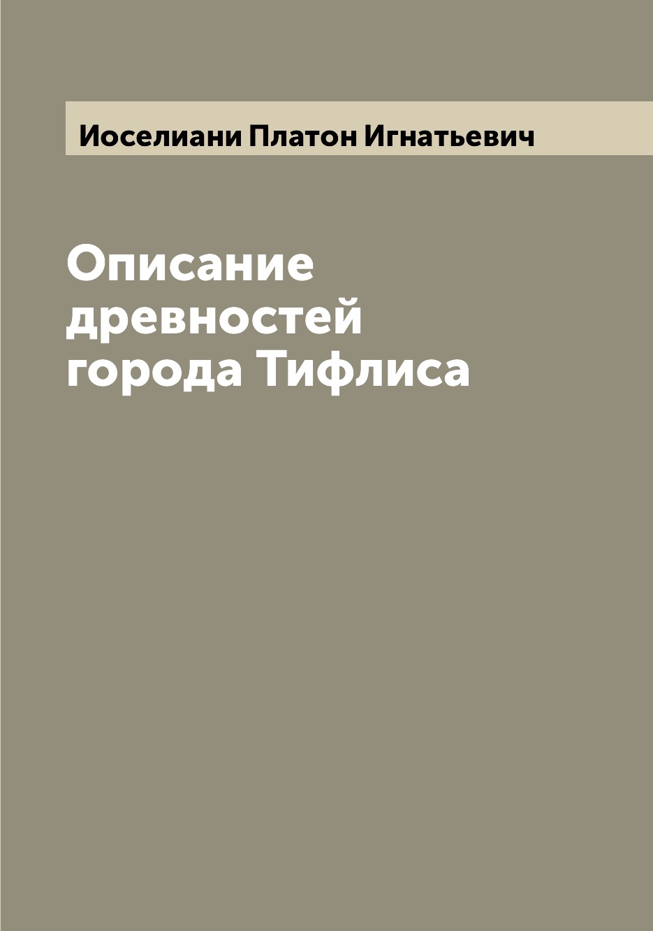 

Книга Описание древностей города Тифлиса