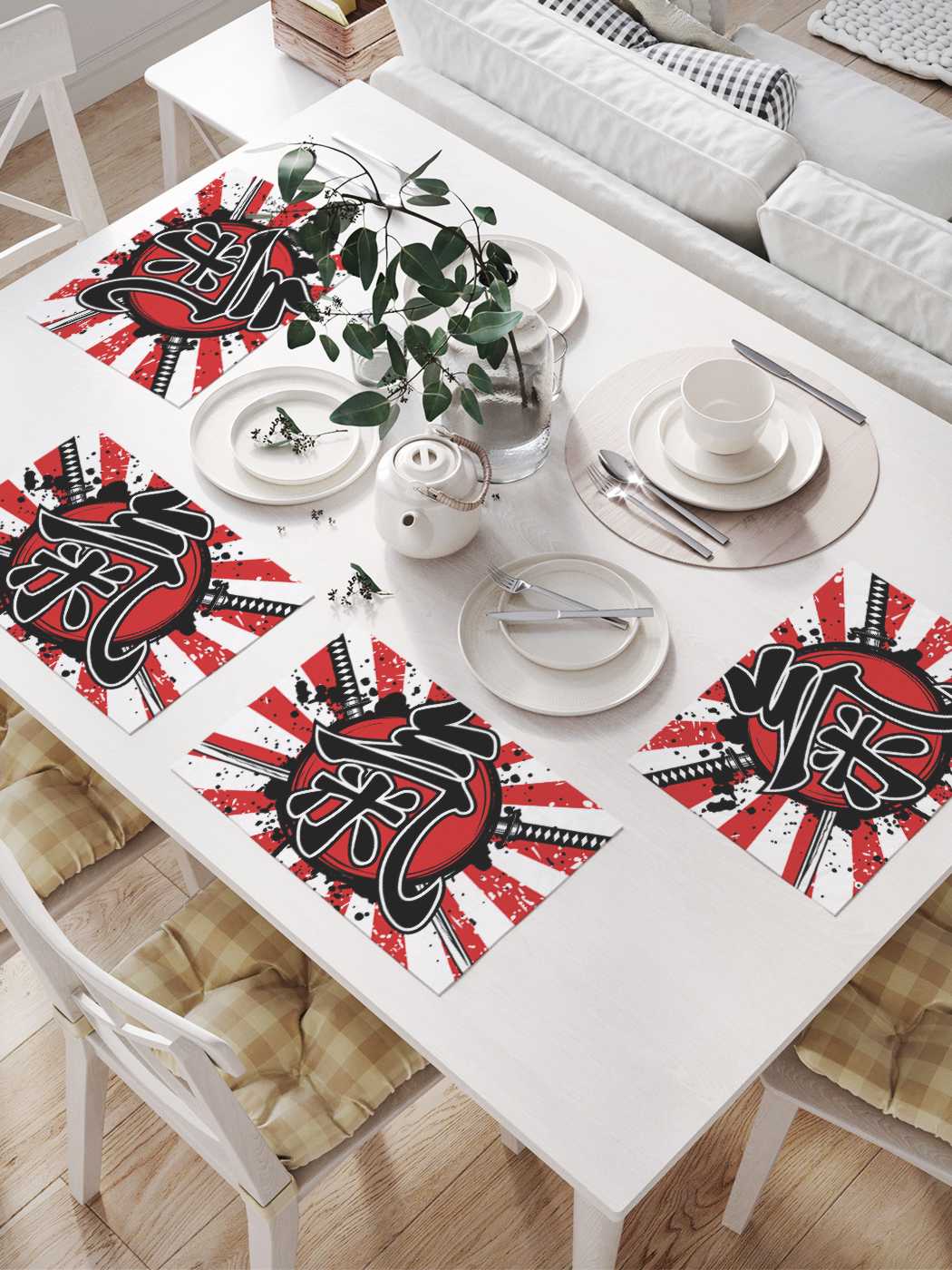 

Комплект салфеток JoyArty "Воинственный знак" для сервировки стола (32х46 см, 4 шт.), Желтый