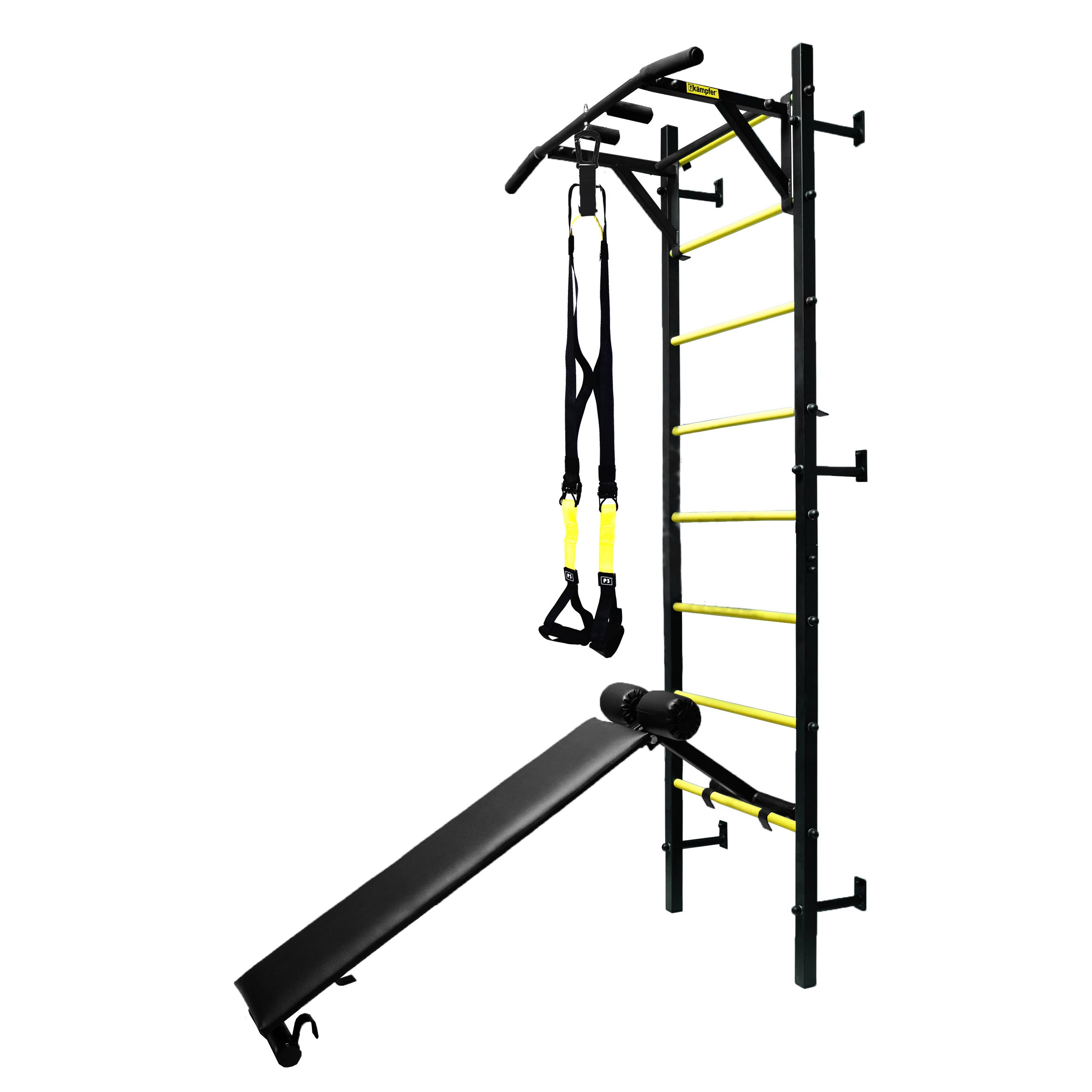 фото Профессиональная шведская стенка kampfer poseydon powerful (черный/желтый)