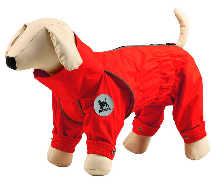 Комбинезон для собак Пижон красный для бультерьера, АСТа, колли, шарпея для мальчиков