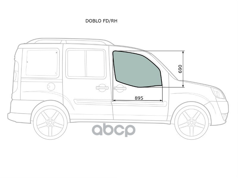 

Стекло Боковое Опускное (Спереди/ Справа/ Цвет Зеленый) Fiat Doblo 01-16 XYG арт. DOBLO FD