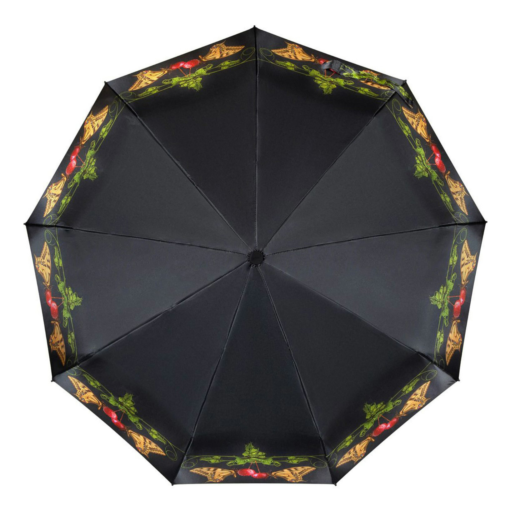 Зонт Raindrops бабочки черный