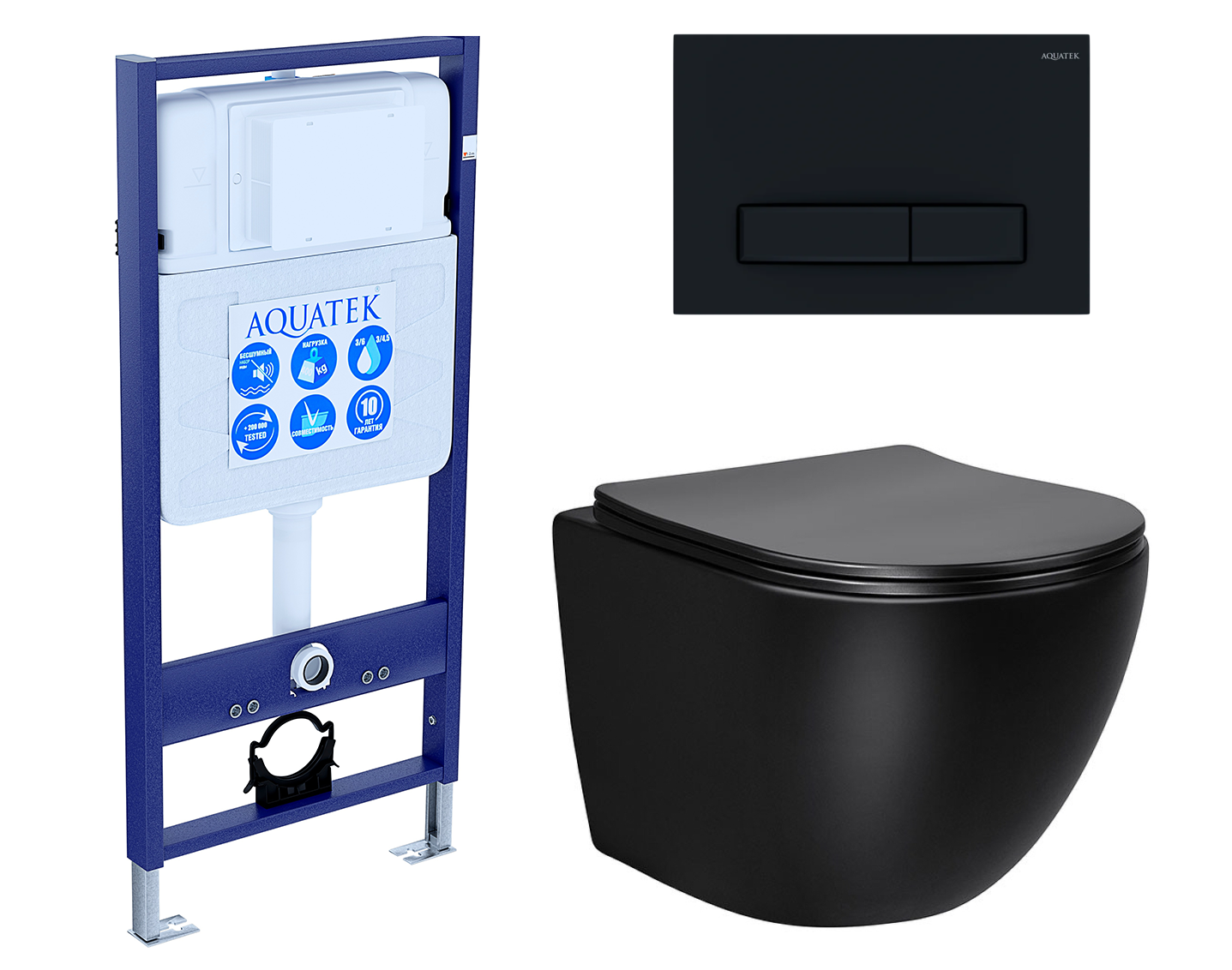 

Комплект: инсталляция Акватек Standart + унитаз Globo с кнопкой черной, 547944