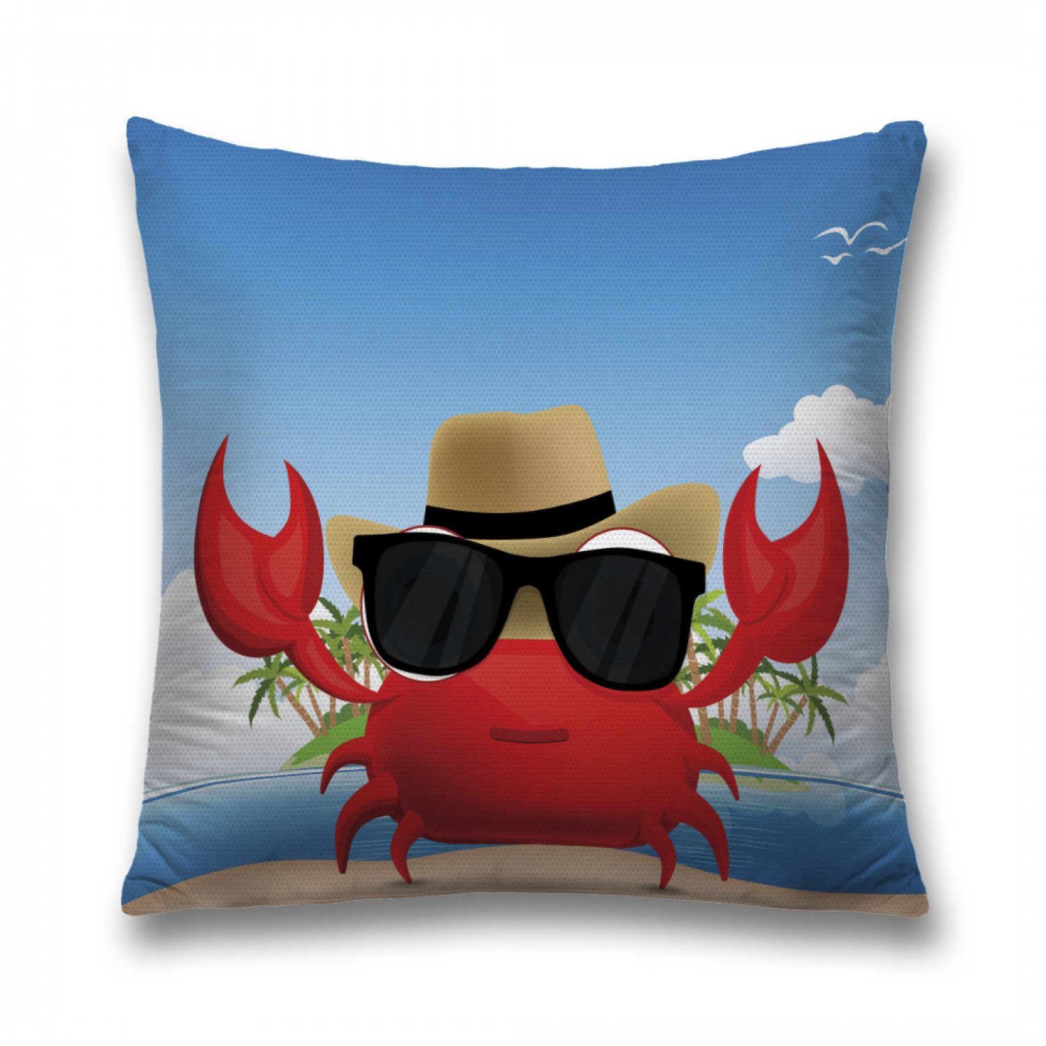 

Наволочка декоративная JoyArty "Краб в шляпе" на молнии, 45x45 см, Синий, Краб в шляпе