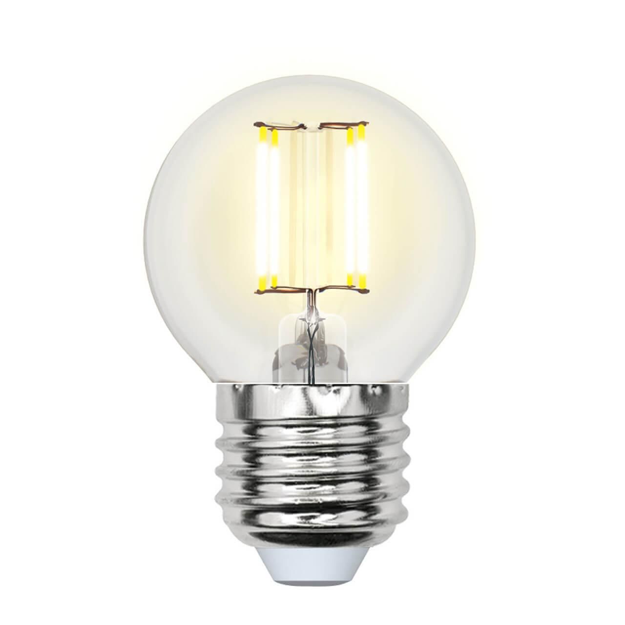 фото Лампа филаментная uniel e27 7,5w 3000k led-g45-7,5w/ww/e27/cl gla01tr ul-00003252