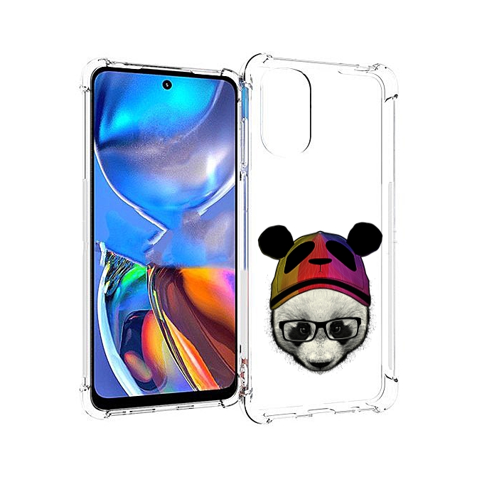 

Чехол MyPads Панда в шапке для Motorola Moto E32, Прозрачный, Tocco