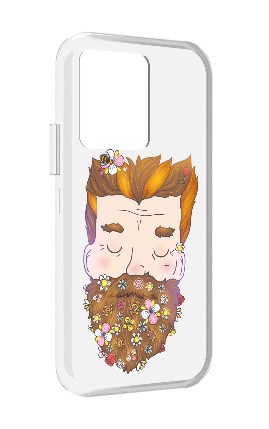 

Чехол MyPads мужчина с цветами в бороде для Vivo iQOO 10, Прозрачный, Tocco