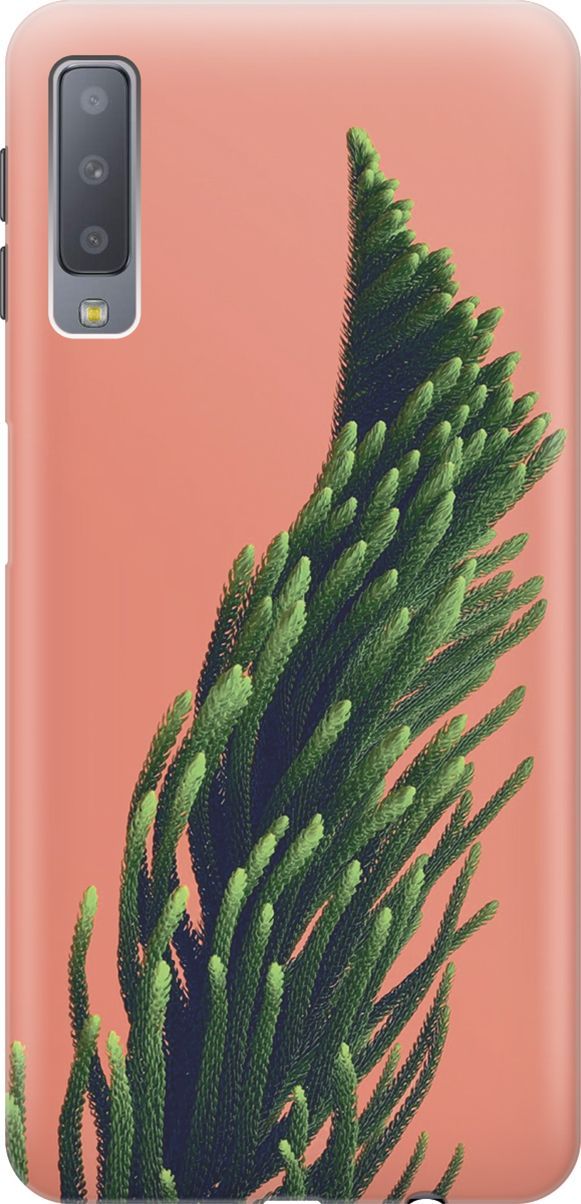 

Чехол на Samsung Galaxy A7 (2018) с принтом "Хвоя на розовом", Зеленый;розовый, 7194