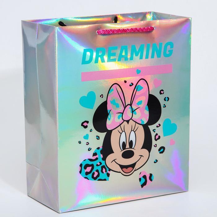 

Пакет голография горизонтальный "Dreaming", Минни Маус, 25 х 21 х 10 см, Серебристый, 5510789bb