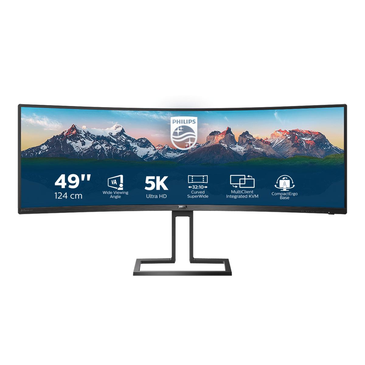 

49" монитор Philips 498P9Z (00/01) черный 70Hz 5120x1440 VA, 498P9Z (00/01)