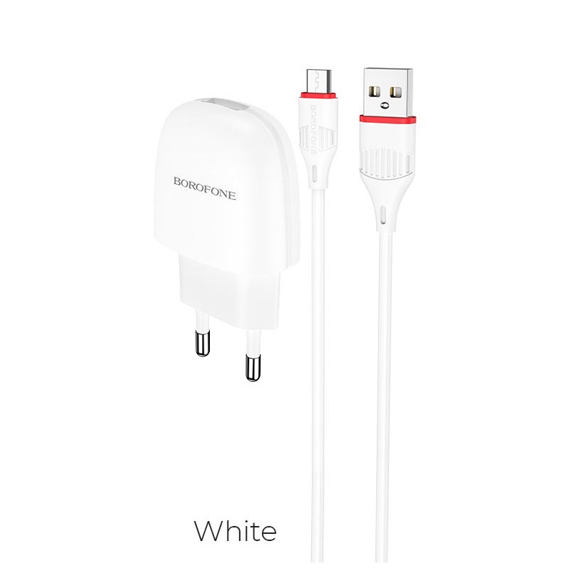 

Сетевое зарядное устройство Borofone BA49A micro usb - usb 1xUSB 2.1 А белый, BA49A