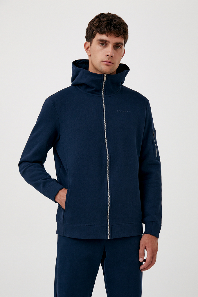 

Толстовка мужская Finn Flare FAB21097 синяя 3XL, FAB21097