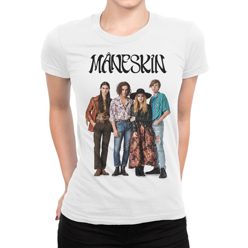 

Футболка женская Dream Shirts Maneskin Женская MAN-7894511 белая 2XL, Maneskin Женская MAN-7894511
