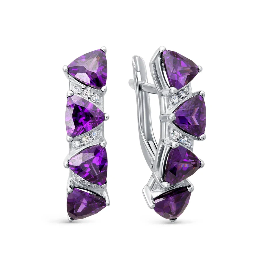 

Серьги из серебра Argentum Z2-10472, аметист, Z2-10472