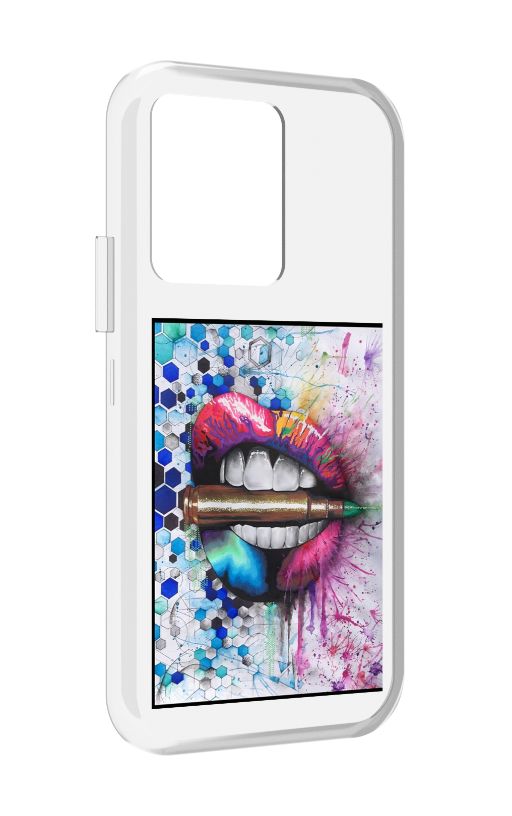 

Чехол MyPads разноцветные губы с пулей для Vivo iQOO 10, Прозрачный, Tocco