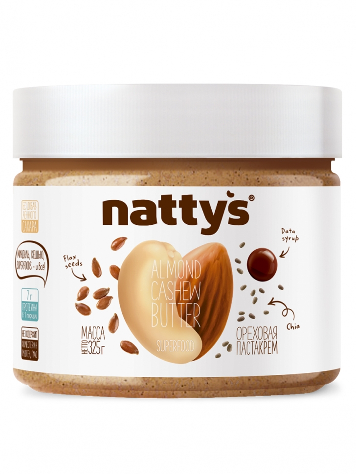 фото Паста кешью-миндальная nattys® superfood, 325 г