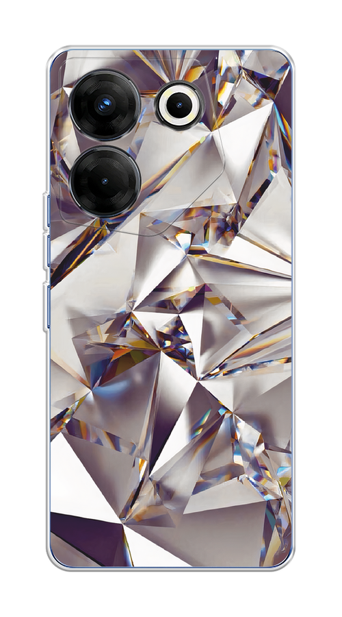 

Чехол Awog на Tecno Camon 20 Pro 5G "Бриллианты", Серебристый;бежевый, 304050-1