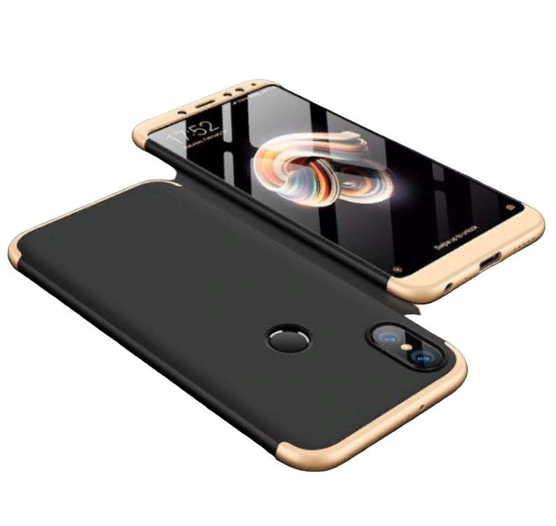 

Двухсторонний чехол GKK LikGus 360° для Xiaomi Mi 6X / Mi A2 с защитными вставками, Черный;золотистый