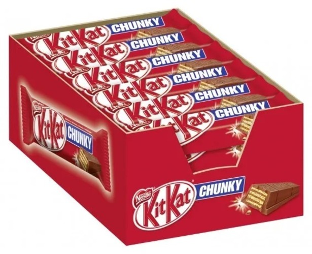 Батончик KitKat Chunky молочный шоколад с хрустящей вафлей, 24 штуки 40 г