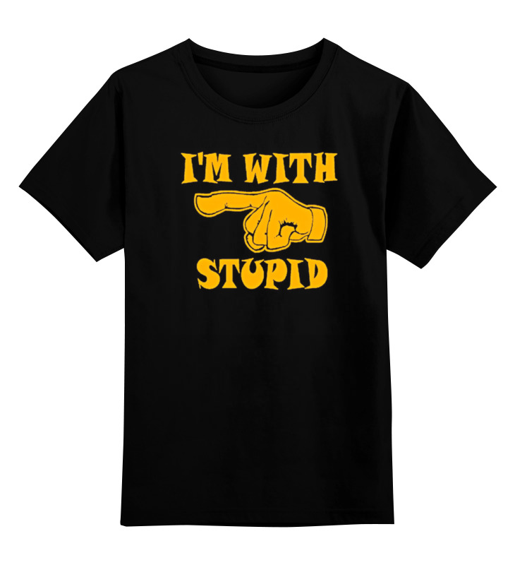 

Детская футболка классическая Printio I'm with stupid, р. 164, Черный, 0000000683244