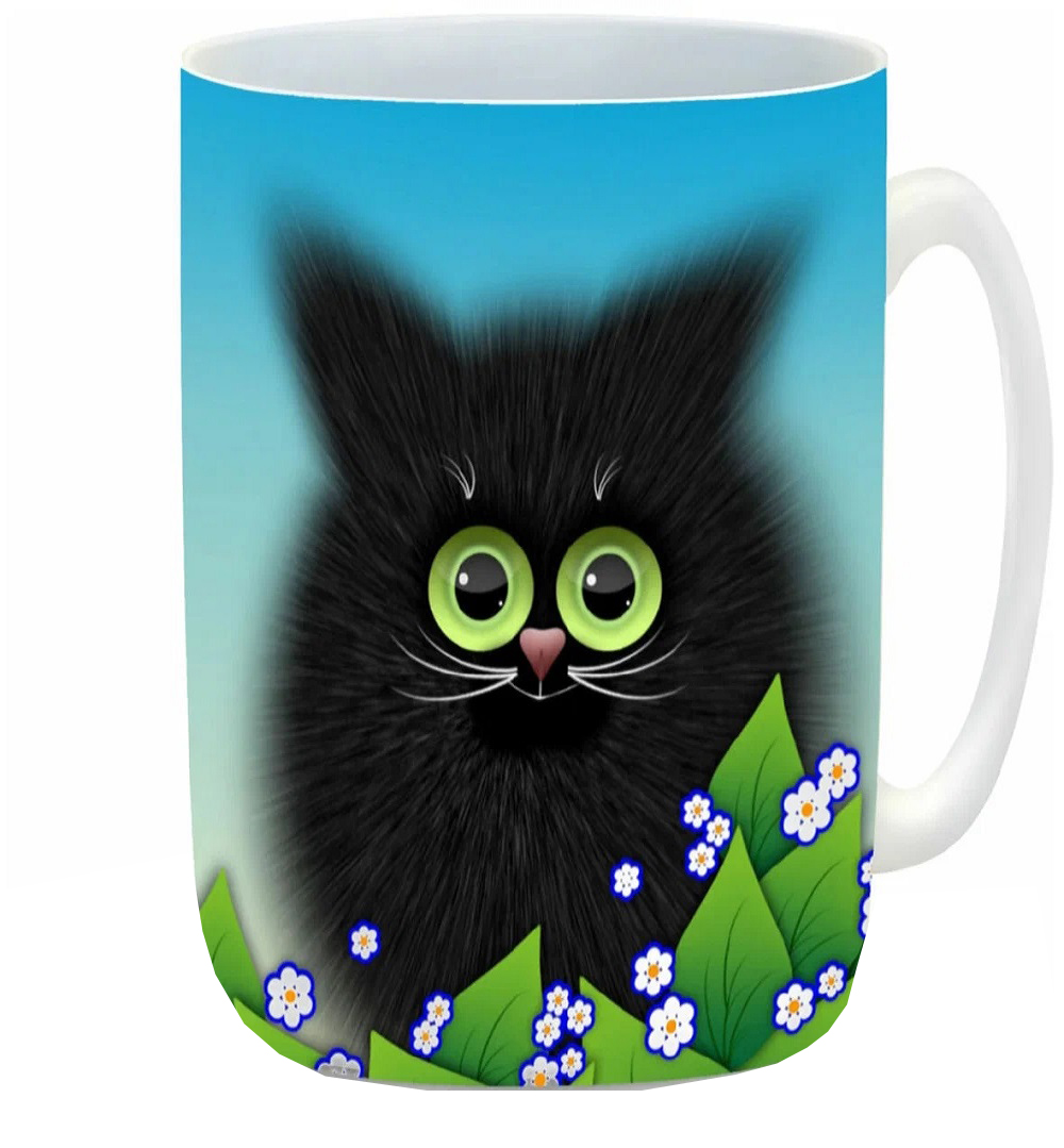 

Кружка CoolPodarok Котёнок и листья арт