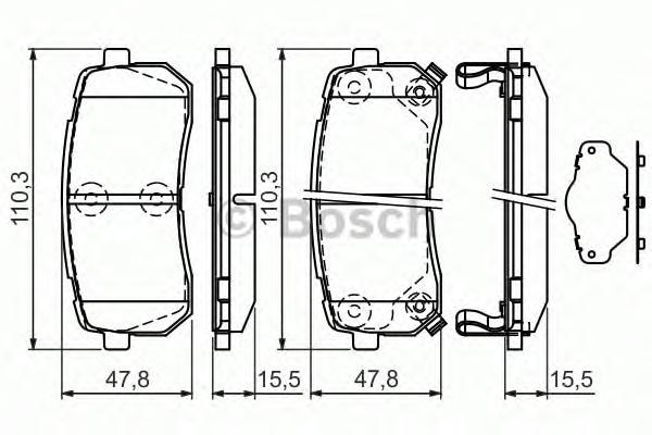 

Комплект тормозных колодок BOSCH 0986494327