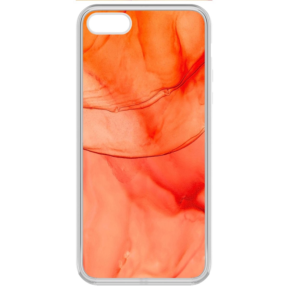 

Чехол-накладка Krutoff Clear Case Абстракт оранж для iPhone 5/5s, Прозрачный
